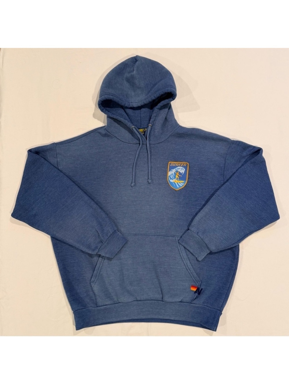 Aviator Nation Surfer Wave Patch Hoodie Unisex Medium Mens Womens Faded Water